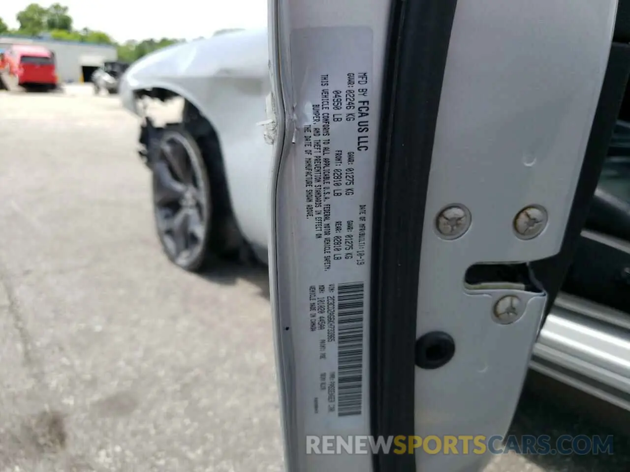 12 Photograph of a damaged car 2C3CDZAG6KH733965 DODGE CHALLENGER 2019