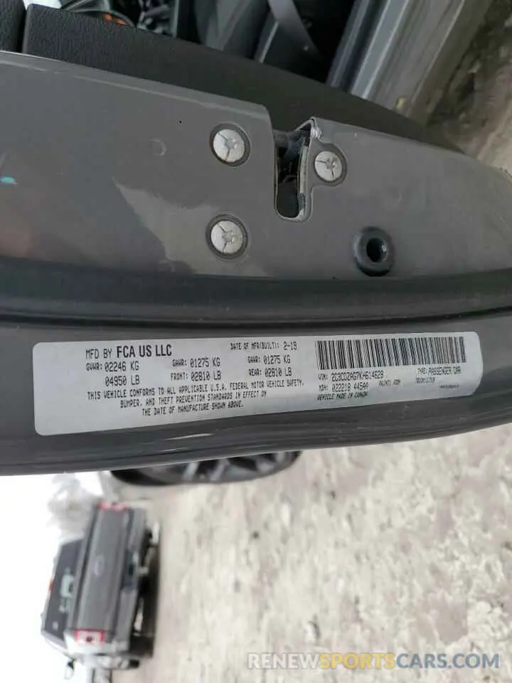 14 Photograph of a damaged car 2C3CDZAG7KH614628 DODGE CHALLENGER 2019