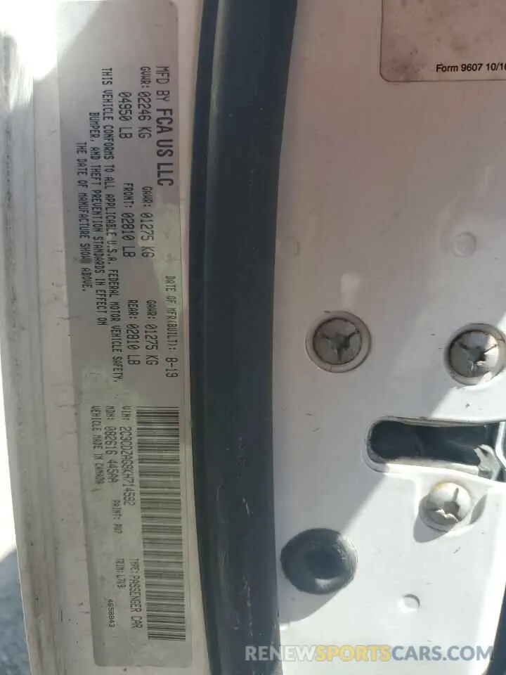13 Photograph of a damaged car 2C3CDZAG8KH714592 DODGE CHALLENGER 2019
