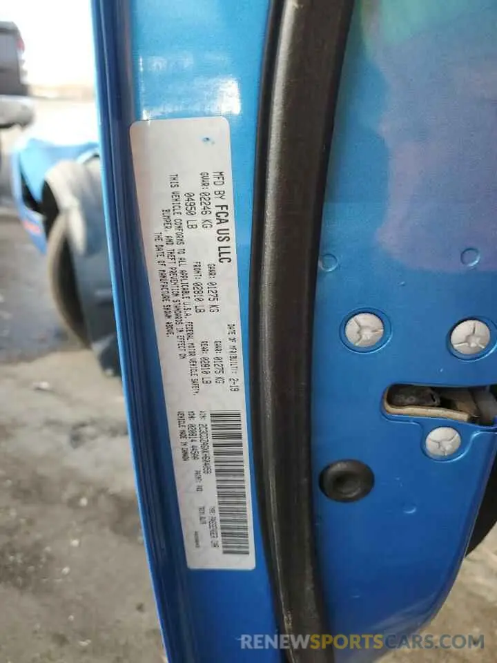 13 Photograph of a damaged car 2C3CDZAGXKH604059 DODGE CHALLENGER 2019