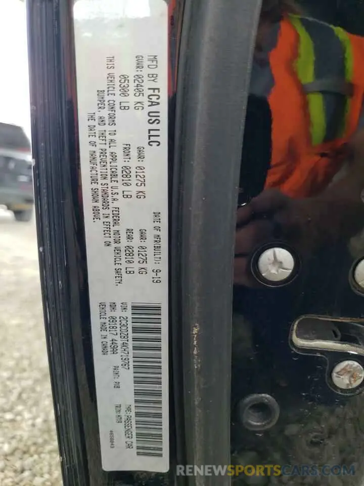 13 Photograph of a damaged car 2C3CDZBT4KH719767 DODGE CHALLENGER 2019