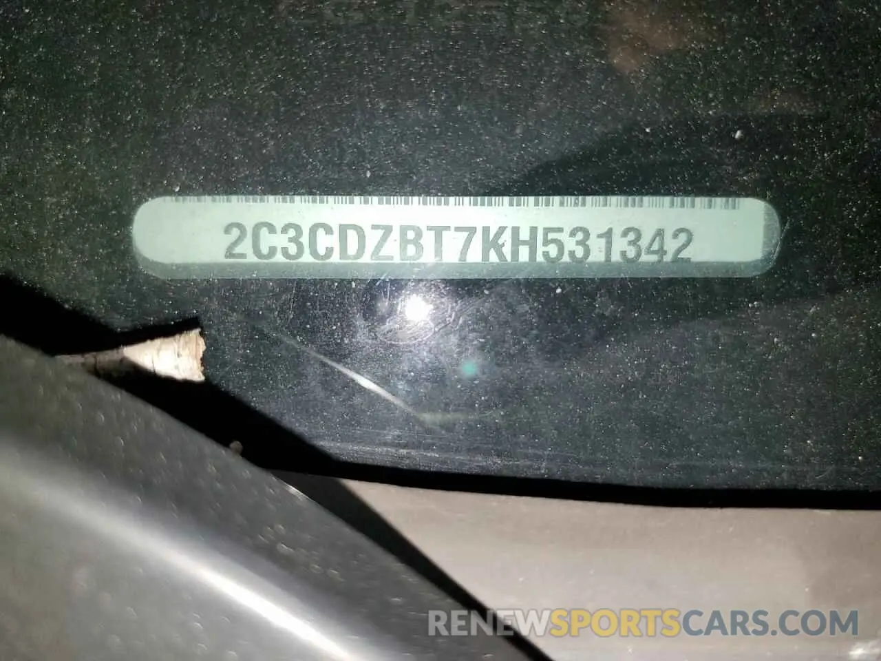 13 Photograph of a damaged car 2C3CDZBT7KH531342 DODGE CHALLENGER 2019