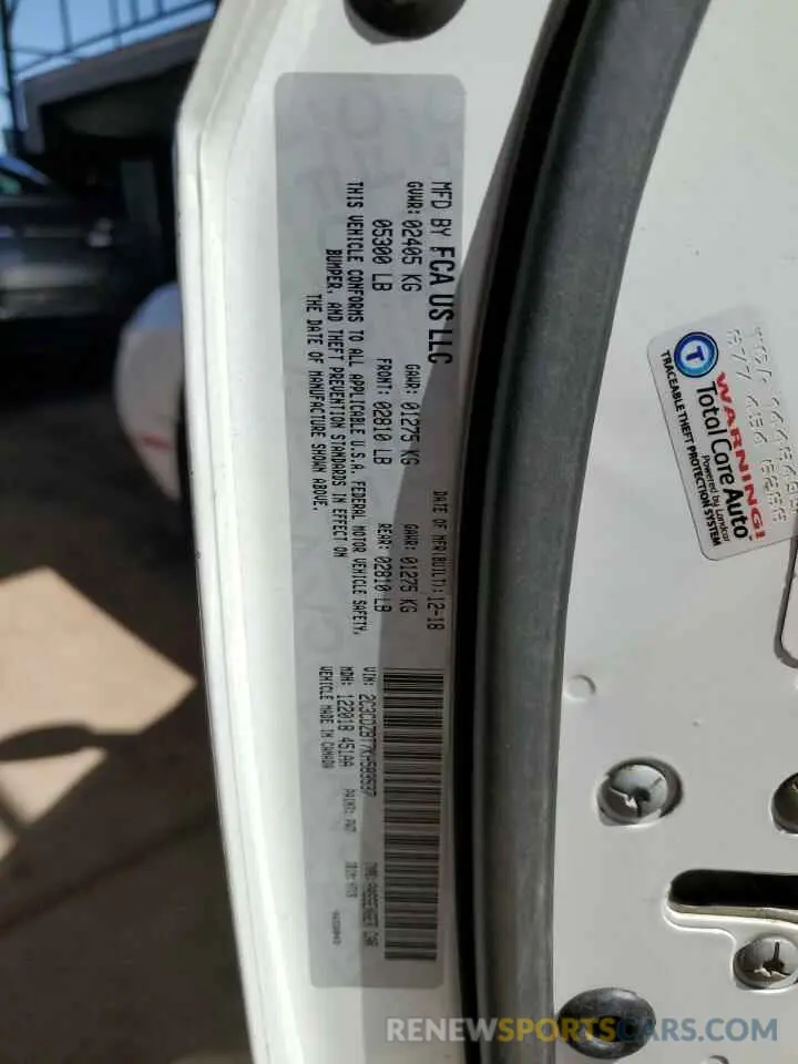 12 Photograph of a damaged car 2C3CDZBT7KH583537 DODGE CHALLENGER 2019
