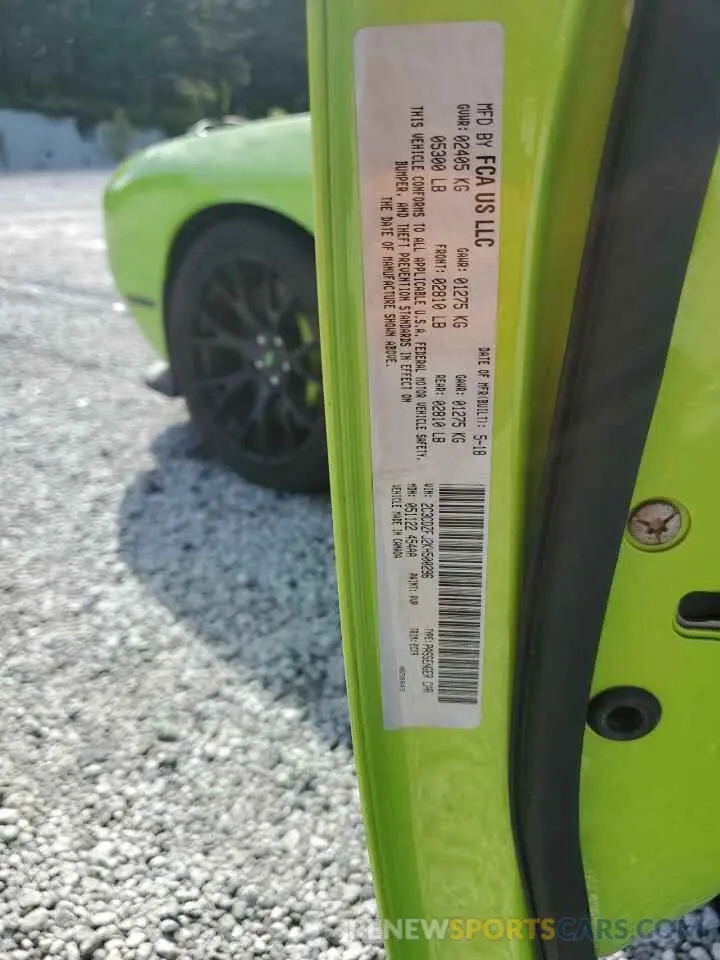 12 Photograph of a damaged car 2C3CDZFJ2KH500296 DODGE CHALLENGER 2019