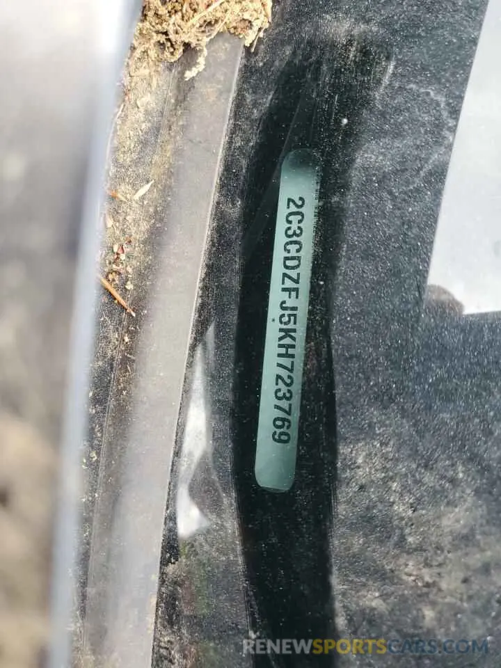 13 Photograph of a damaged car 2C3CDZFJ5KH723769 DODGE CHALLENGER 2019