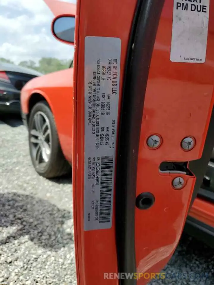12 Photograph of a damaged car 2C3CDZGG5KH690436 DODGE CHALLENGER 2019