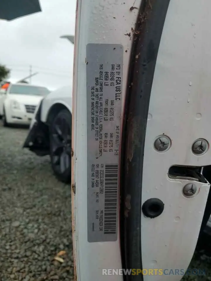 13 Photograph of a damaged car 2C3CDZJG9KH712852 DODGE CHALLENGER 2019