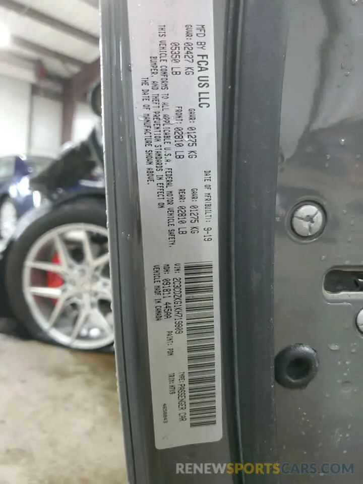 15 Photograph of a damaged car 2C3CDZKG1KH719809 DODGE CHALLENGER 2019