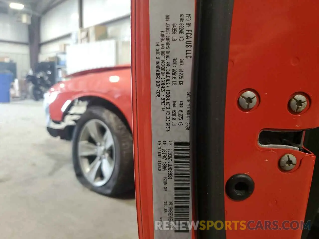 12 Photograph of a damaged car 2C3CDZAG1LH159681 DODGE CHALLENGER 2020