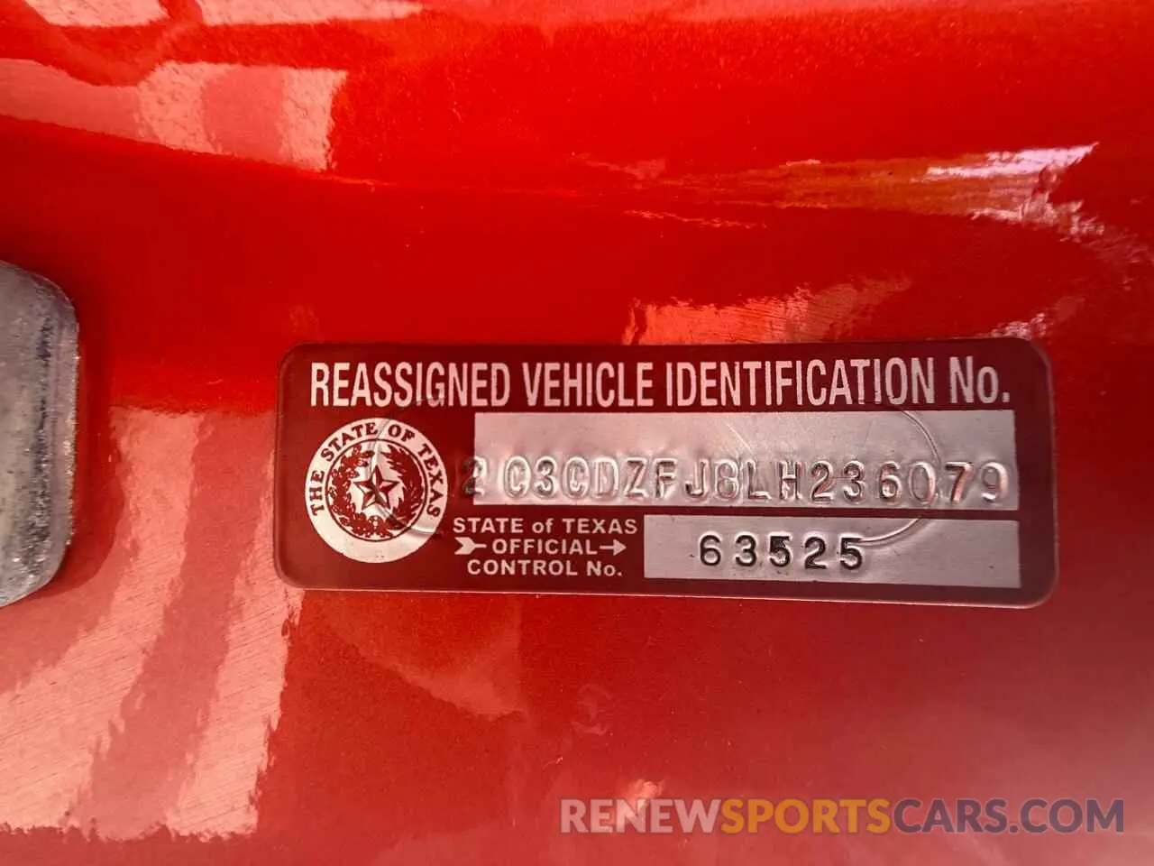 10 Photograph of a damaged car 2C3CDZFJ8LH236079 DODGE CHALLENGER 2020