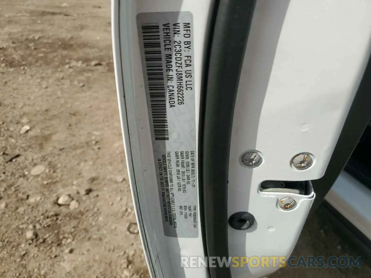 12 Photograph of a damaged car 2C3CDZFJ8MH662226 DODGE CHALLENGER 2021