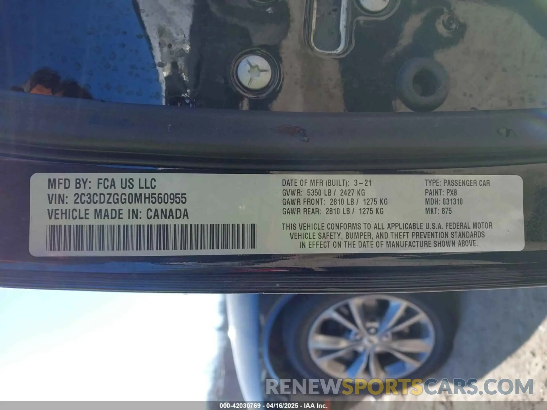 9 Photograph of a damaged car 2C3CDZGG0MH560955 DODGE CHALLENGER 2021