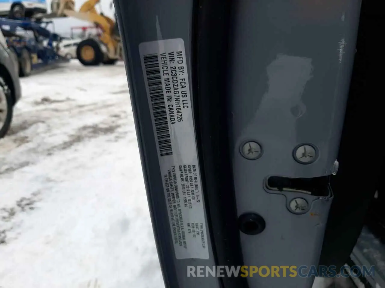 12 Photograph of a damaged car 2C3CDZAG7NH164726 DODGE CHALLENGER 2022