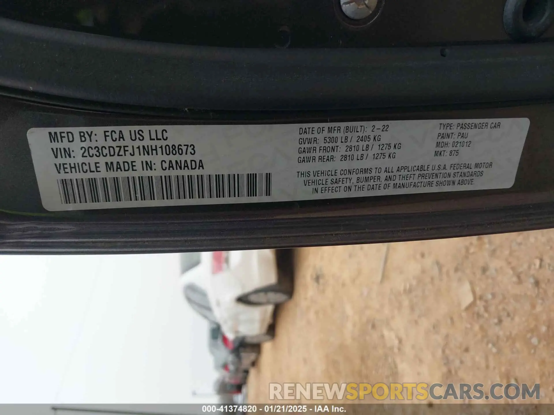 9 Photograph of a damaged car 2C3CDZFJ1NH108673 DODGE CHALLENGER 2022