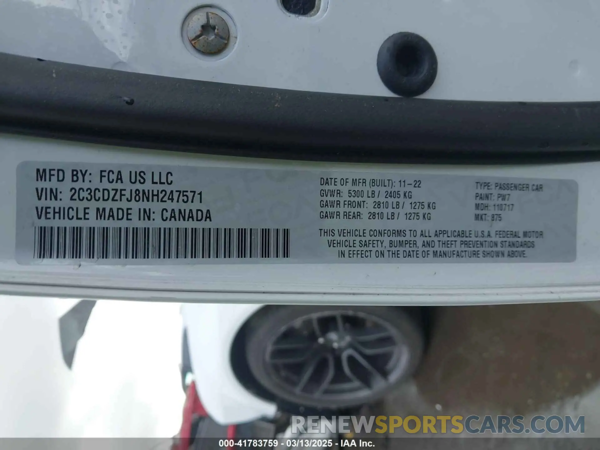 9 Photograph of a damaged car 2C3CDZFJ8NH247571 DODGE CHALLENGER 2022