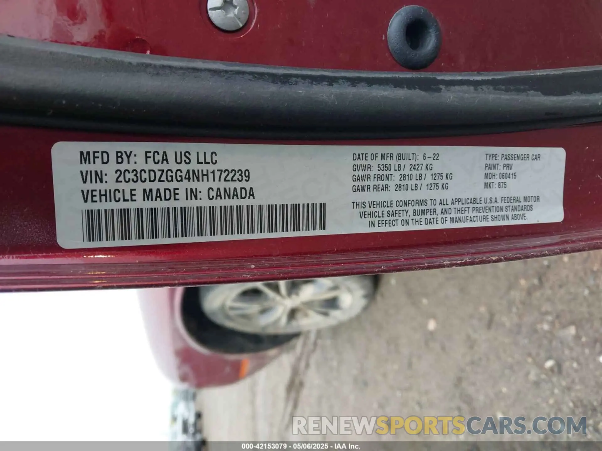 9 Photograph of a damaged car 2C3CDZGG4NH172239 DODGE CHALLENGER 2022