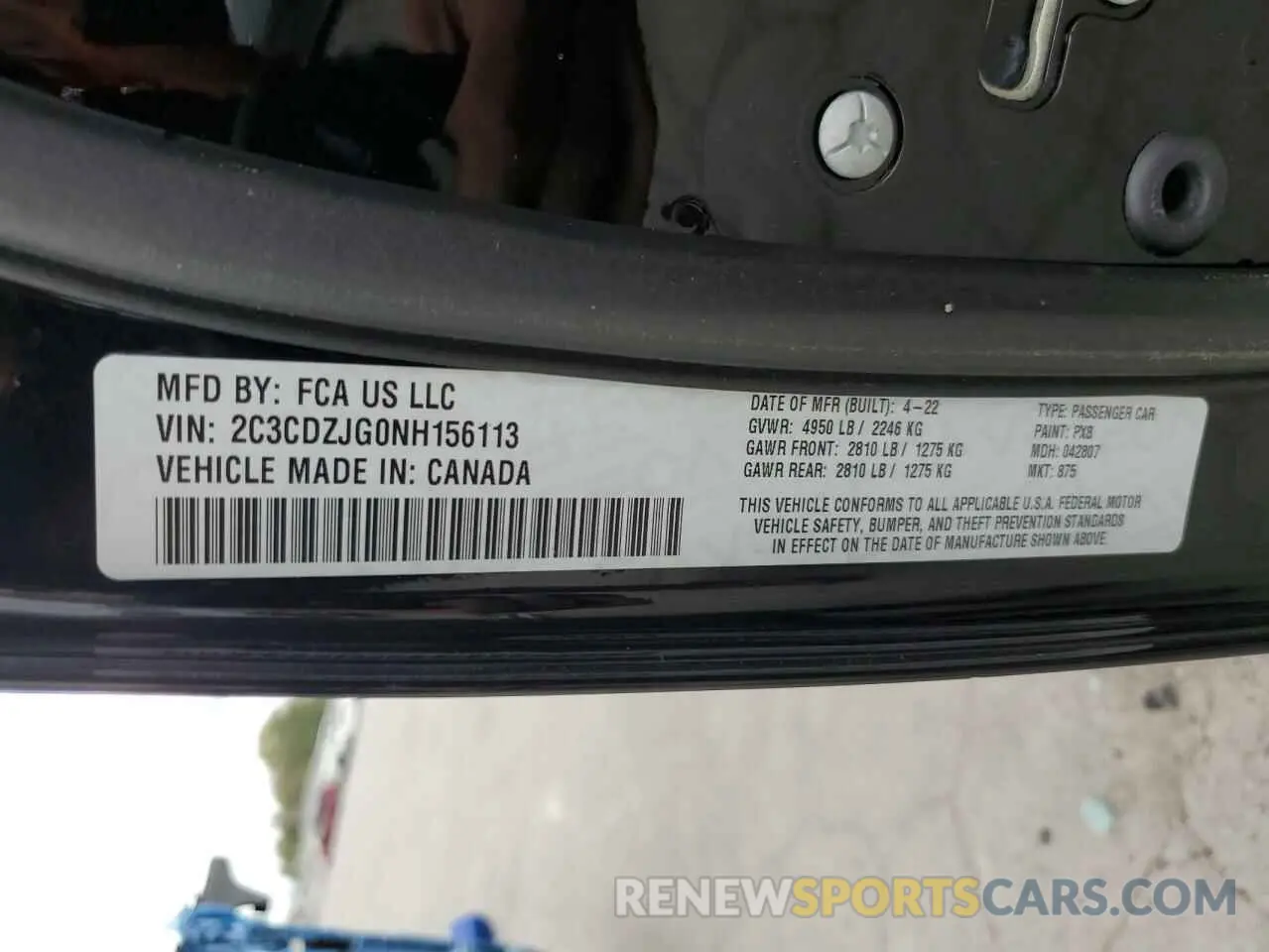 13 Photograph of a damaged car 2C3CDZJG0NH156113 DODGE CHALLENGER 2022