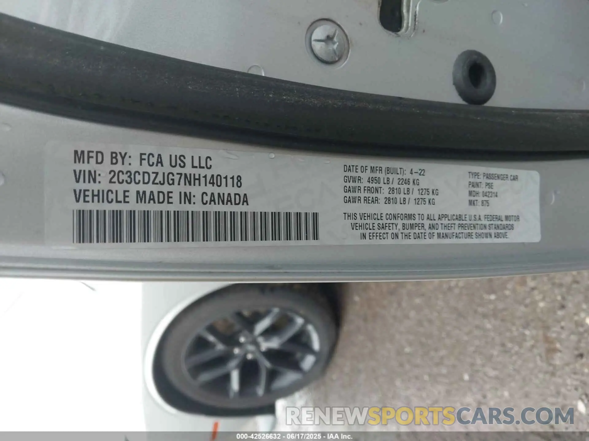 9 Photograph of a damaged car 2C3CDZJG7NH140118 DODGE CHALLENGER 2022