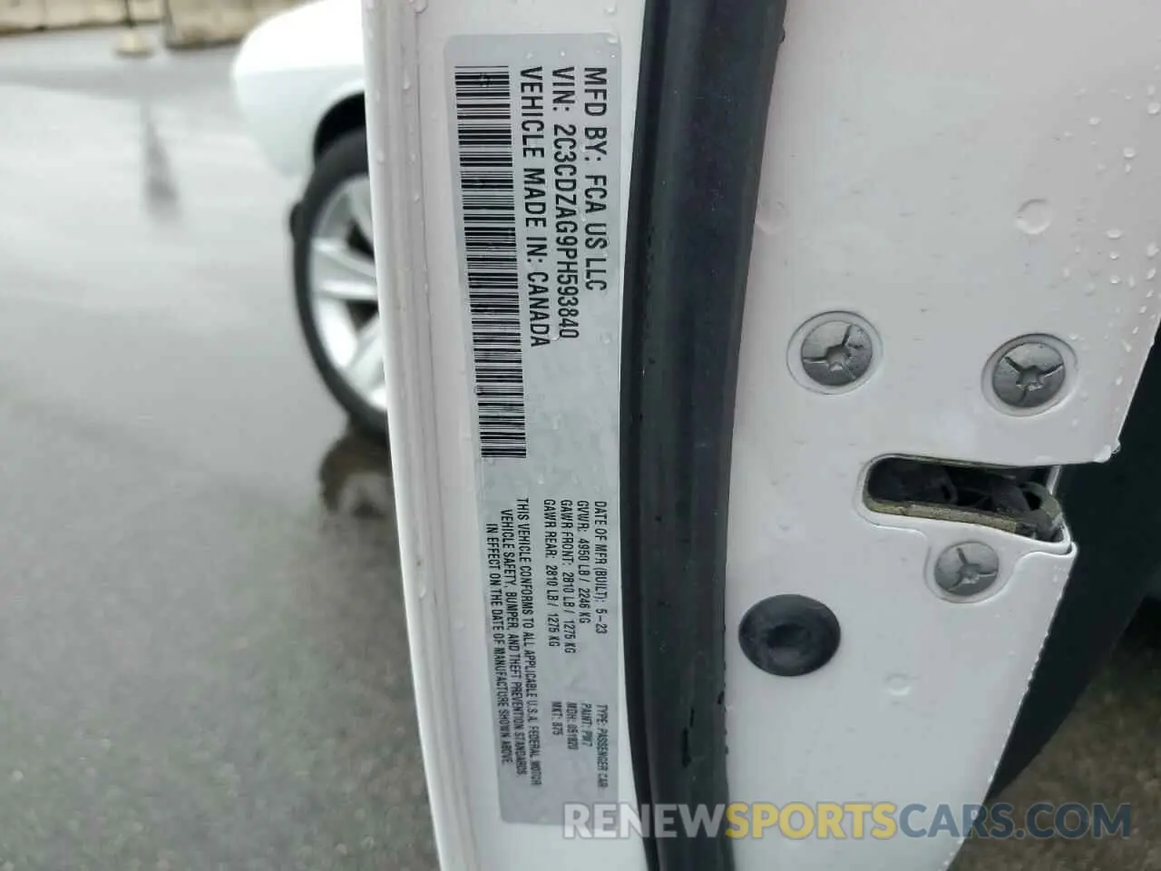 13 Photograph of a damaged car 2C3CDZAG9PH593840 DODGE CHALLENGER 2023