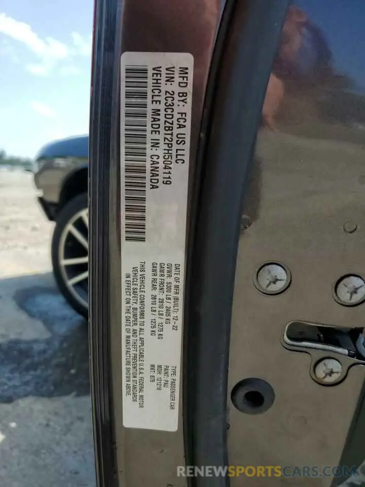 13 Photograph of a damaged car 2C3CDZBT2PH504119 DODGE CHALLENGER 2023
