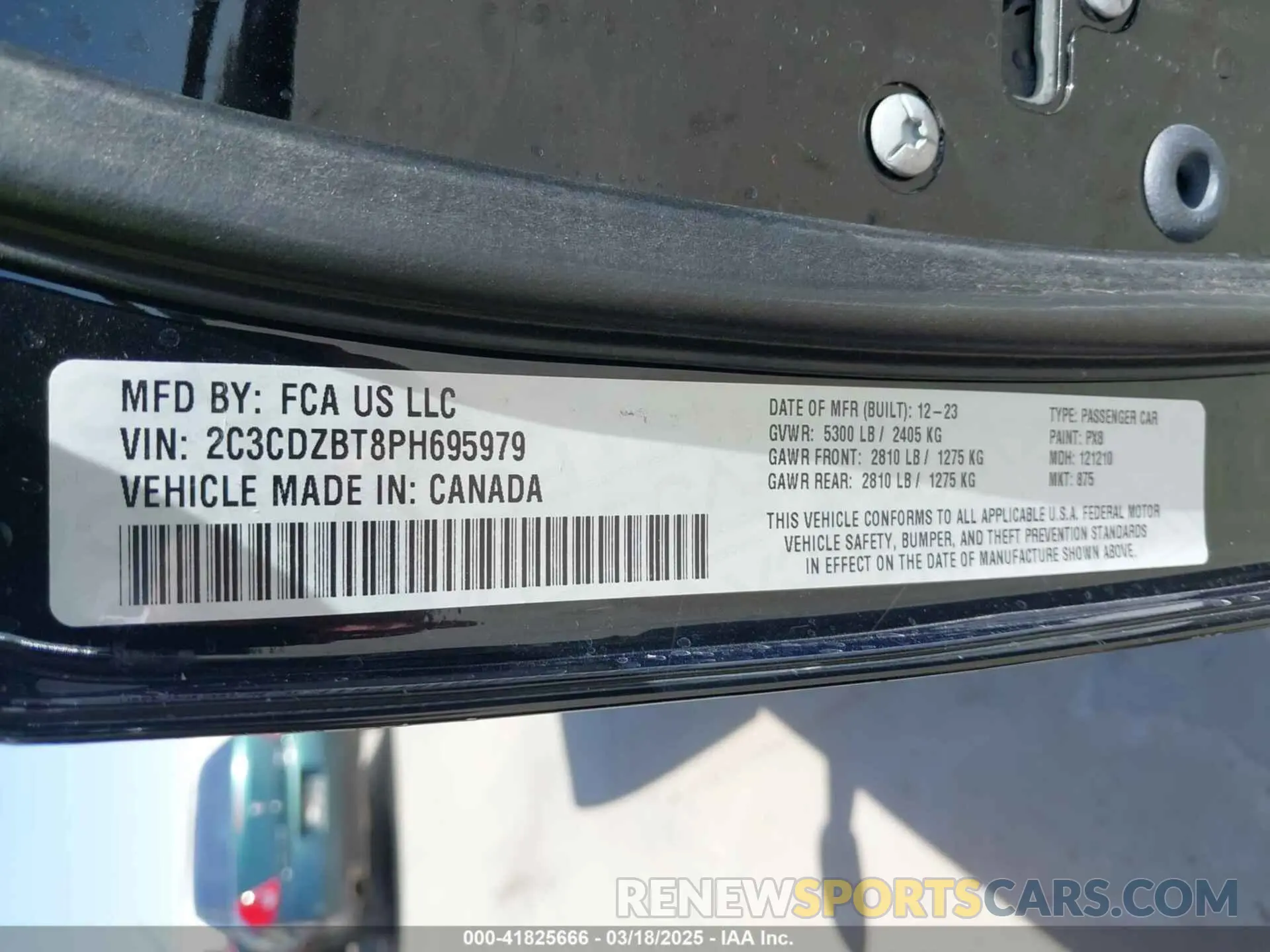 9 Photograph of a damaged car 2C3CDZBT8PH695979 DODGE CHALLENGER 2023