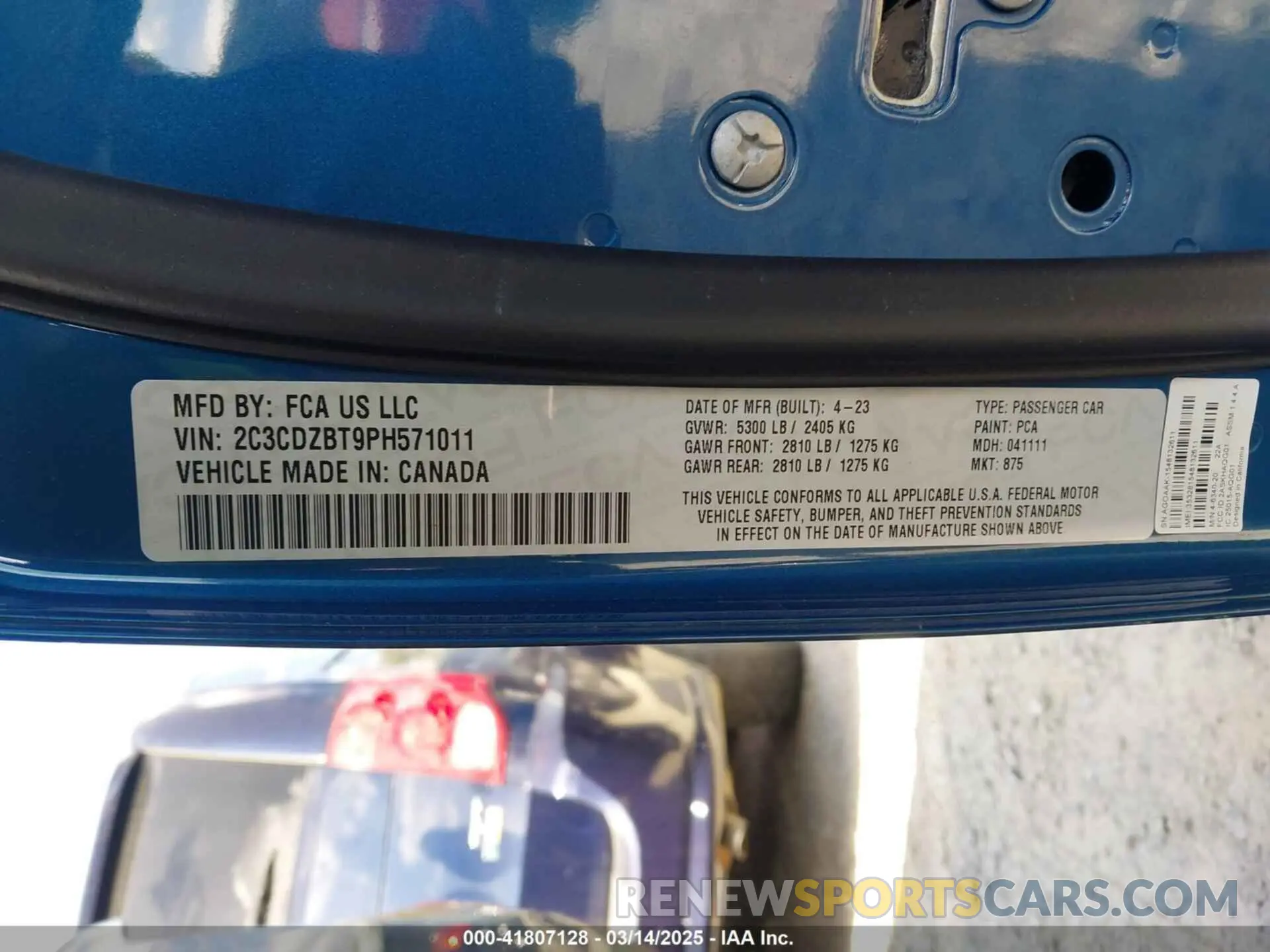 9 Photograph of a damaged car 2C3CDZBT9PH571011 DODGE CHALLENGER 2023
