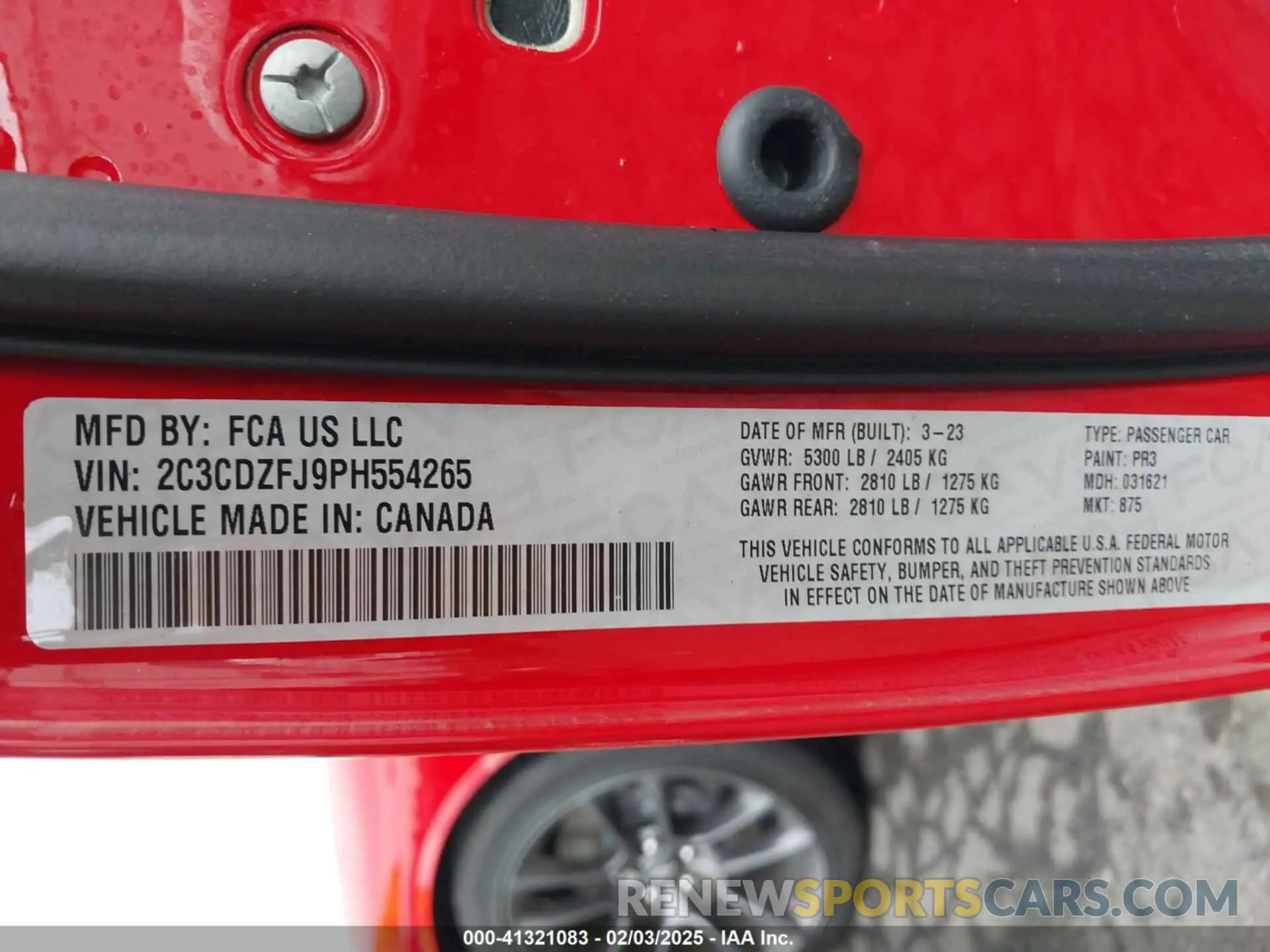 9 Photograph of a damaged car 2C3CDZFJ9PH554265 DODGE CHALLENGER 2023