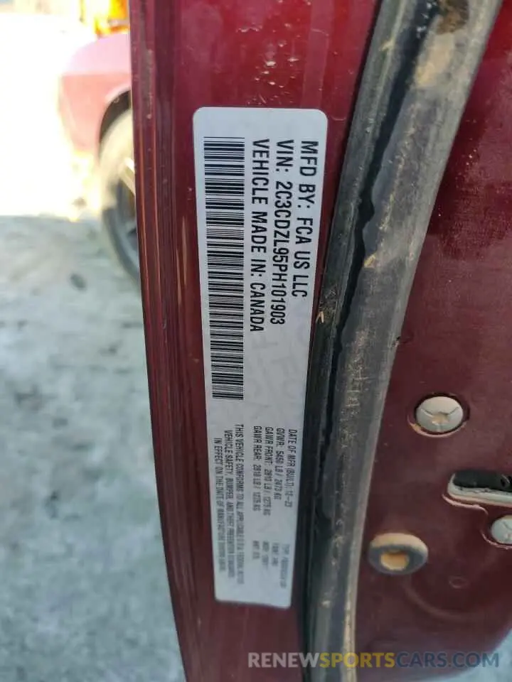 12 Photograph of a damaged car 2C3CDZL95PH101903 DODGE CHALLENGER 2023