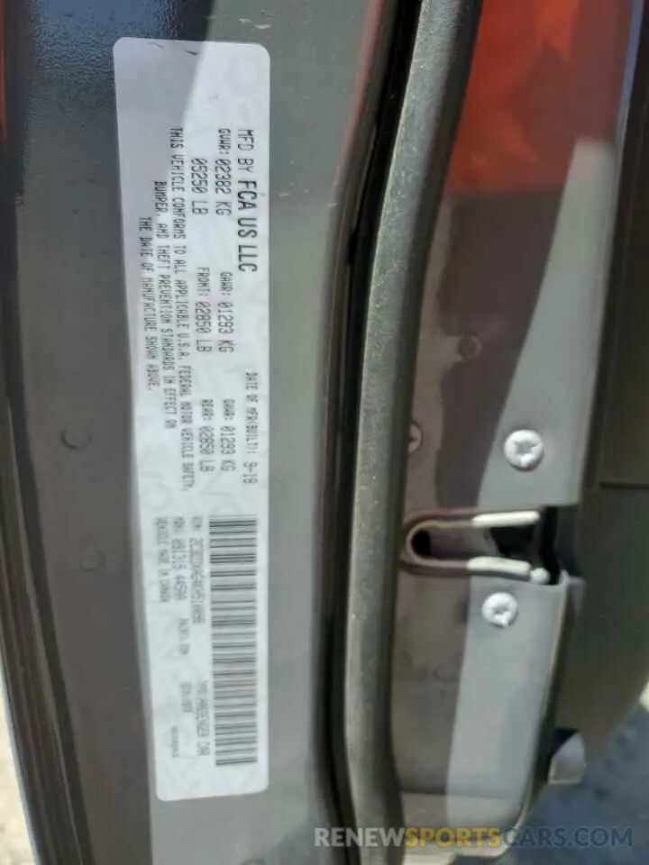 12 Photograph of a damaged car 2C3CDXAG4KH510098 DODGE CHARGER 2019