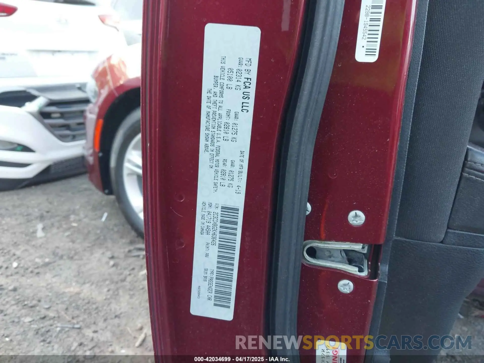 9 Photograph of a damaged car 2C3CDXBG2KH636426 DODGE CHARGER 2019