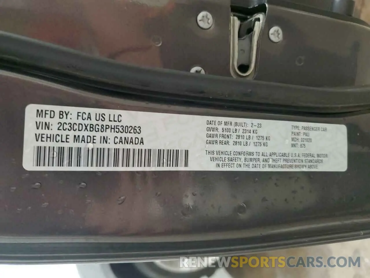 12 Photograph of a damaged car 2C3CDXBG8PH530263 DODGE CHARGER 2019