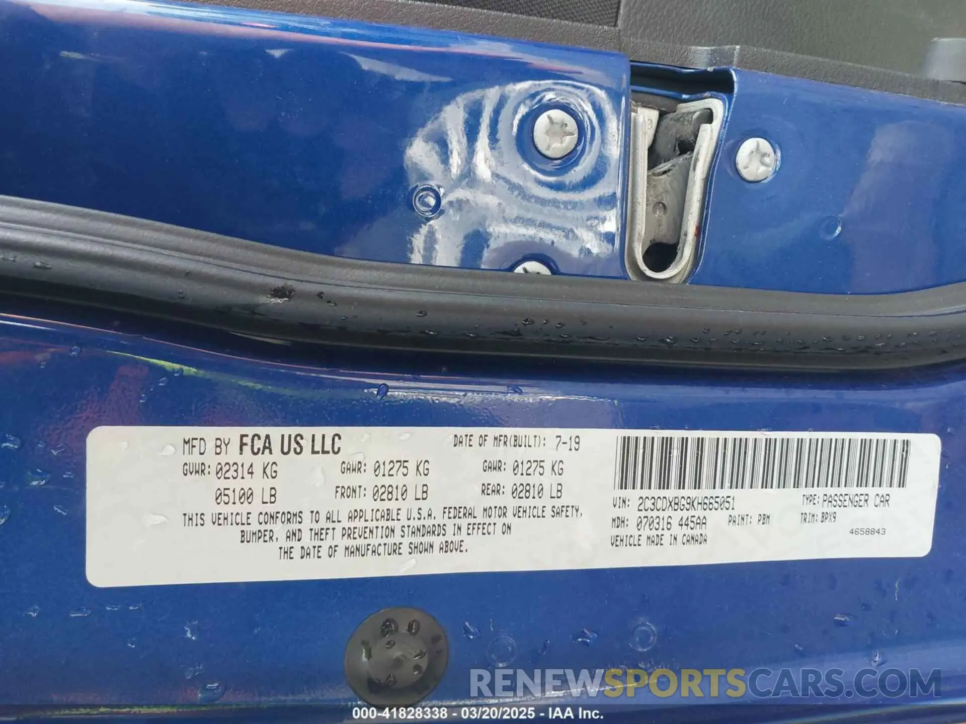 9 Photograph of a damaged car 2C3CDXBG9KH665051 DODGE CHARGER 2019