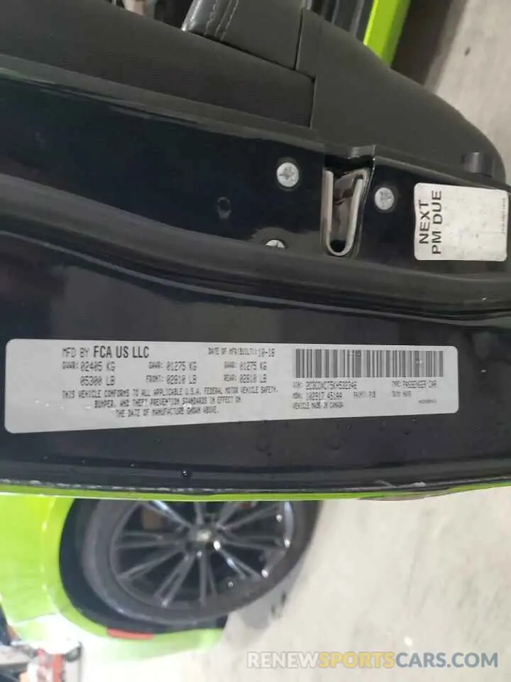 12 Photograph of a damaged car 2C3CDXCT5KH532346 DODGE CHARGER 2019