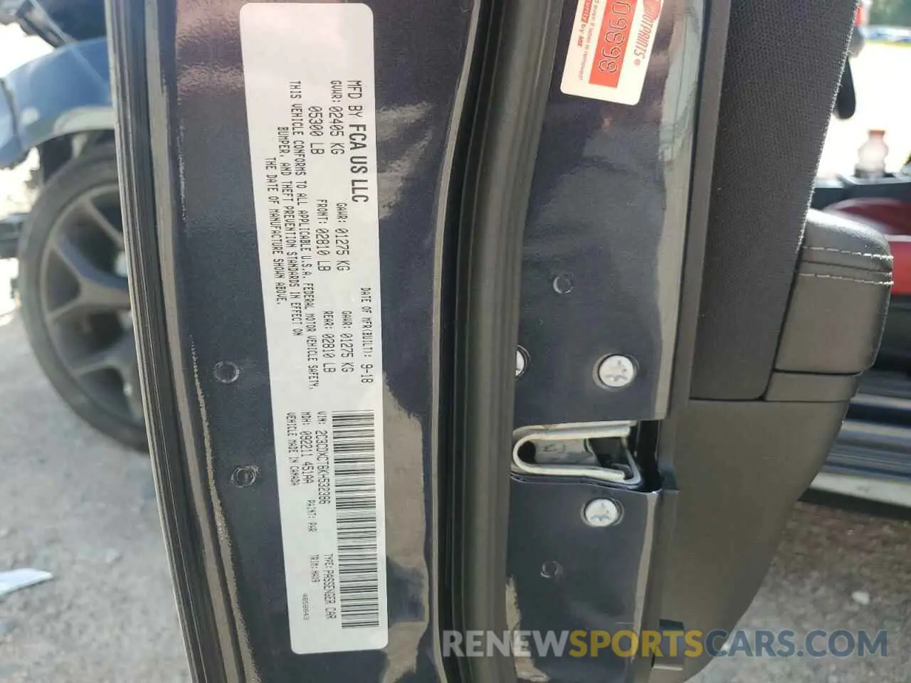 13 Photograph of a damaged car 2C3CDXCT6KH532386 DODGE CHARGER 2019