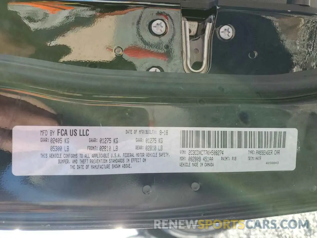 15 Photograph of a damaged car 2C3CDXCT7KH508274 DODGE CHARGER 2019
