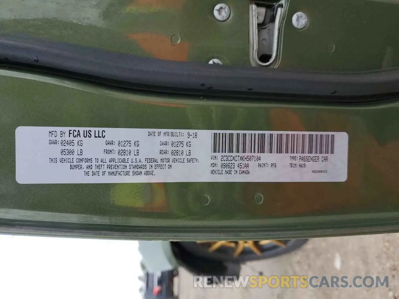 13 Photograph of a damaged car 2C3CDXCTXKH507104 DODGE CHARGER 2019