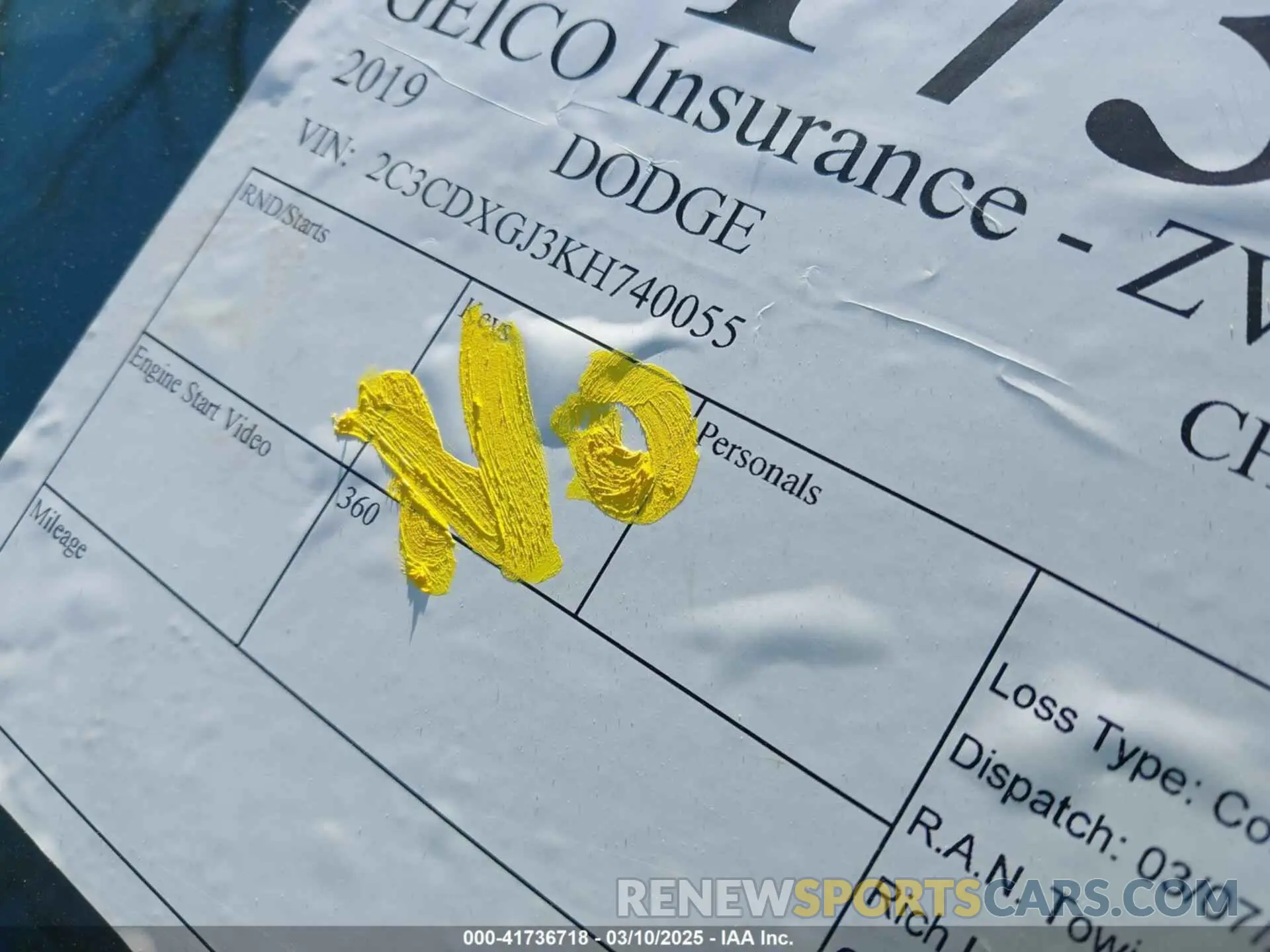 11 Photograph of a damaged car 2C3CDXGJ3KH740055 DODGE CHARGER 2019
