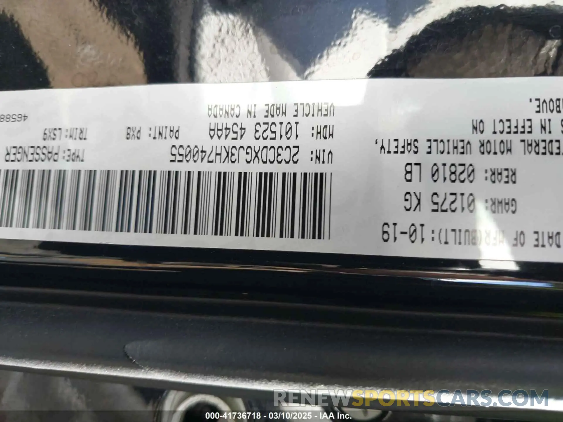 9 Photograph of a damaged car 2C3CDXGJ3KH740055 DODGE CHARGER 2019