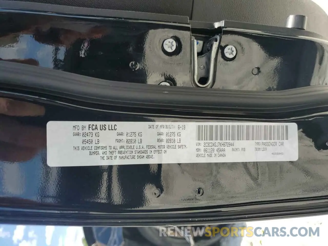 15 Photograph of a damaged car 2C3CDXGJ7KH672844 DODGE CHARGER 2019