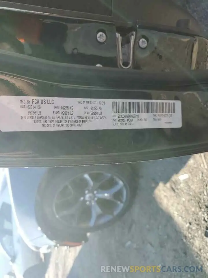 13 Photograph of a damaged car 2C3CDXHG0KH680898 DODGE CHARGER 2019