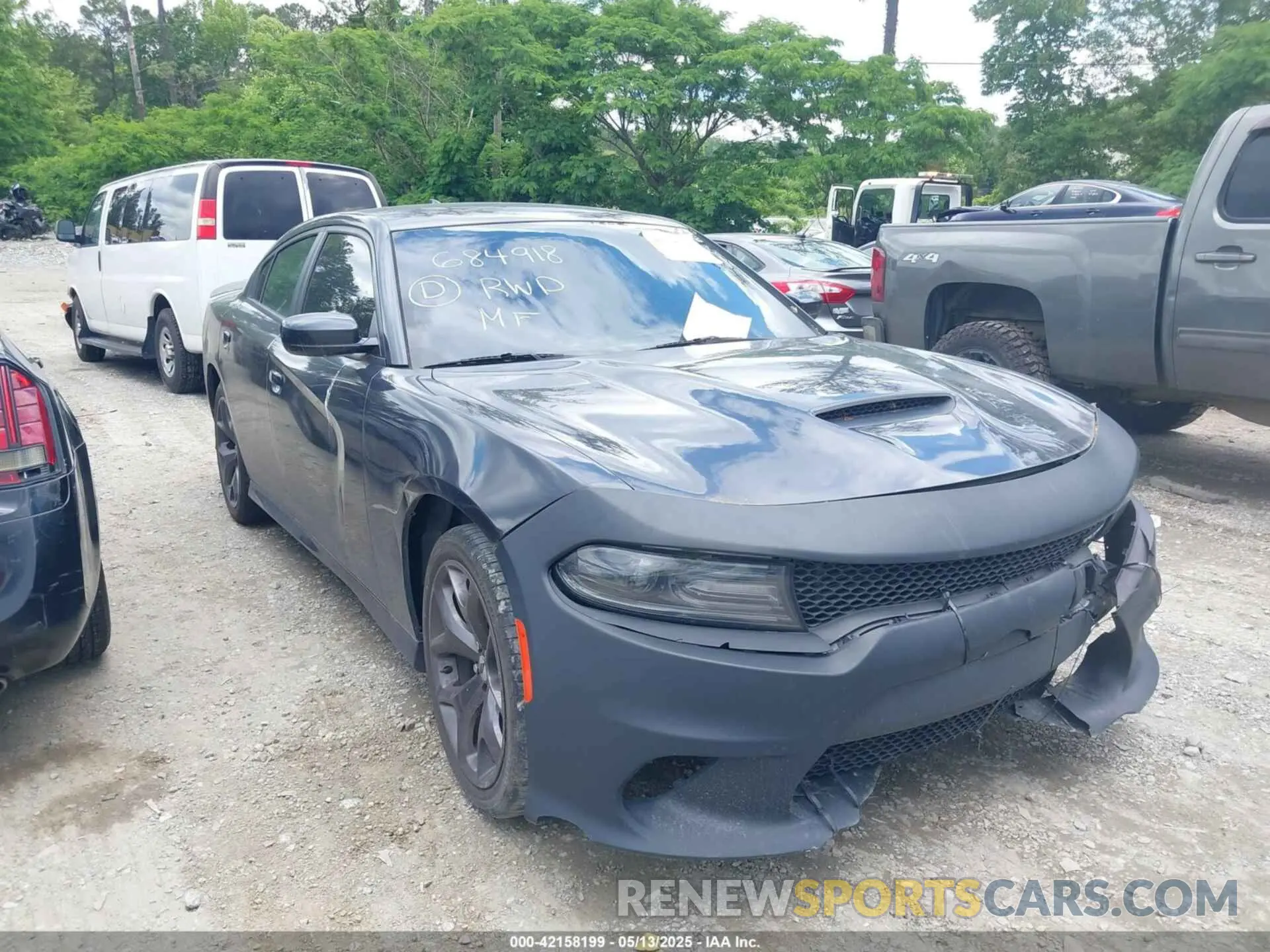 1 Photograph of a damaged car 2C3CDXHG0KH684918 DODGE CHARGER 2019