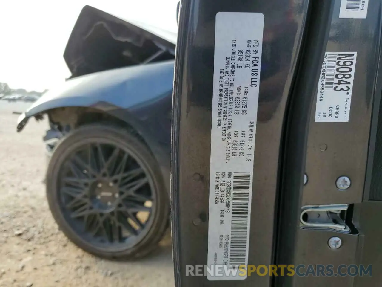 13 Photograph of a damaged car 2C3CDXHG2KH588448 DODGE CHARGER 2019
