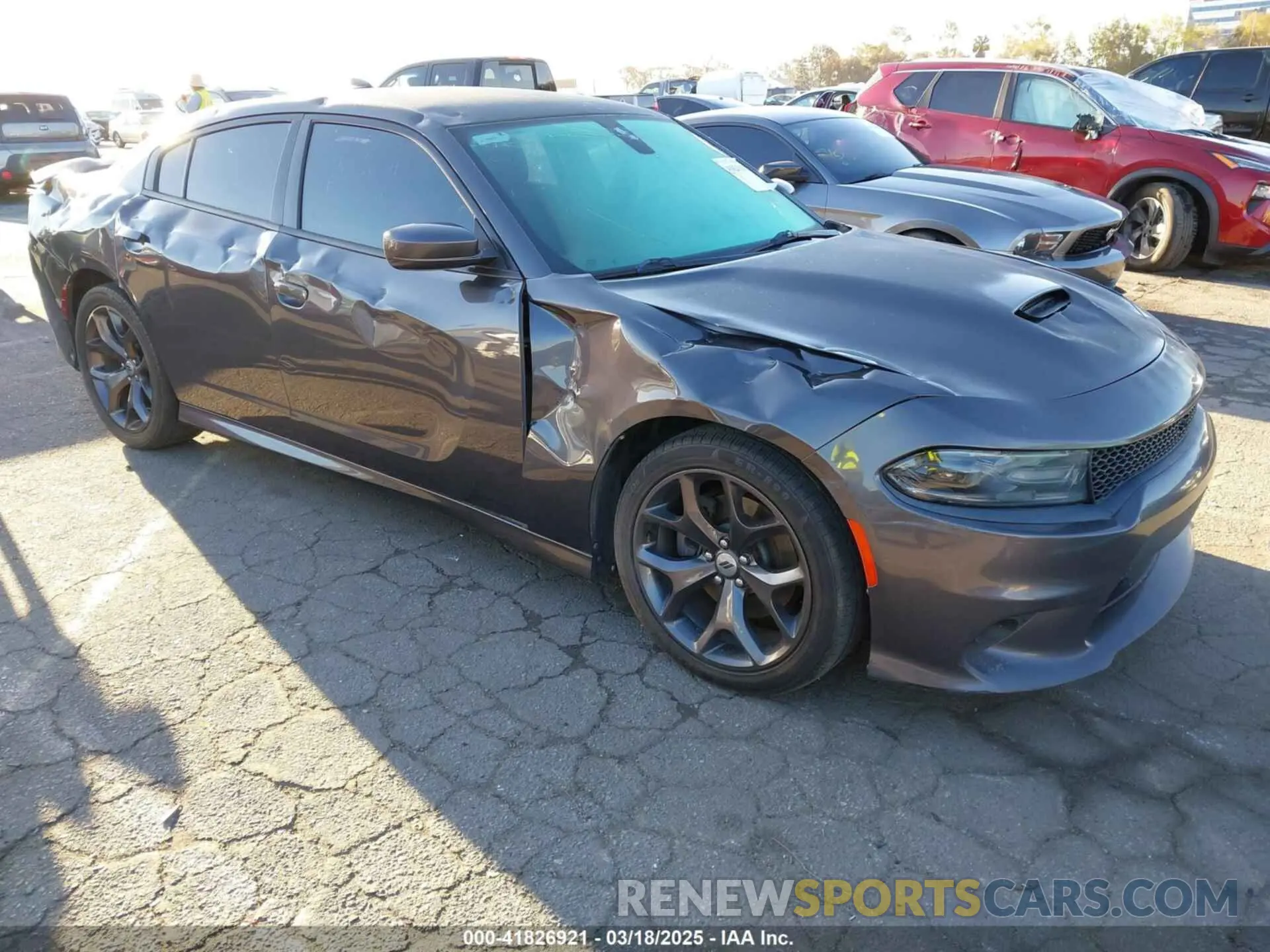 1 Photograph of a damaged car 2C3CDXHG8KH680955 DODGE CHARGER 2019
