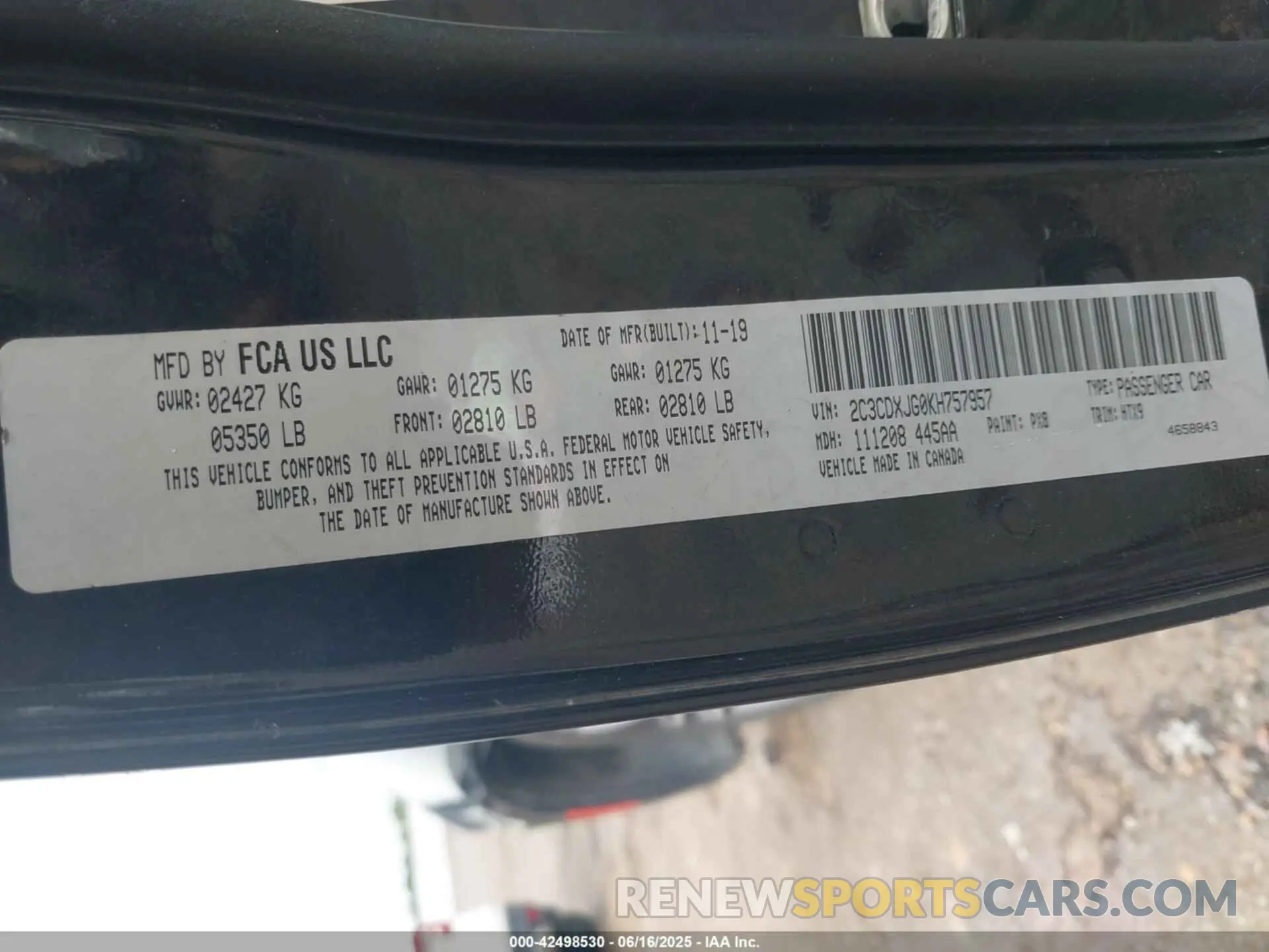 9 Photograph of a damaged car 2C3CDXJG0KH757957 DODGE CHARGER 2019