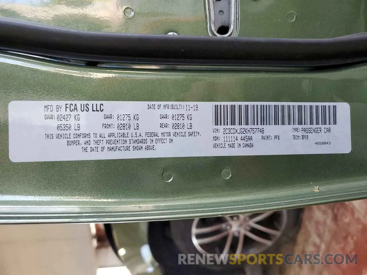 13 Photograph of a damaged car 2C3CDXJG2KH757748 DODGE CHARGER 2019