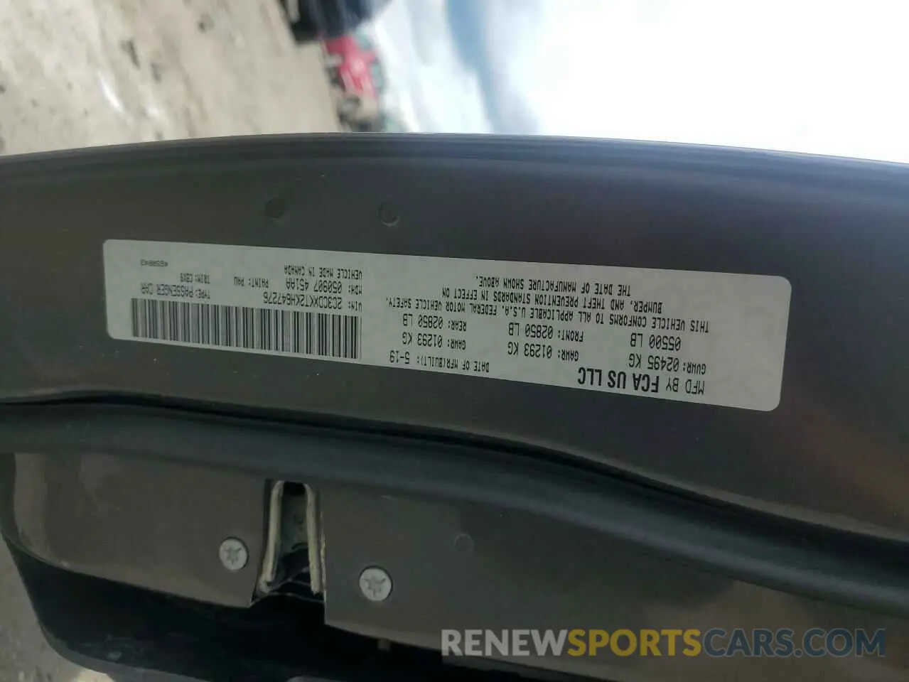 13 Photograph of a damaged car 2C3CDXKT2KH647276 DODGE CHARGER 2019