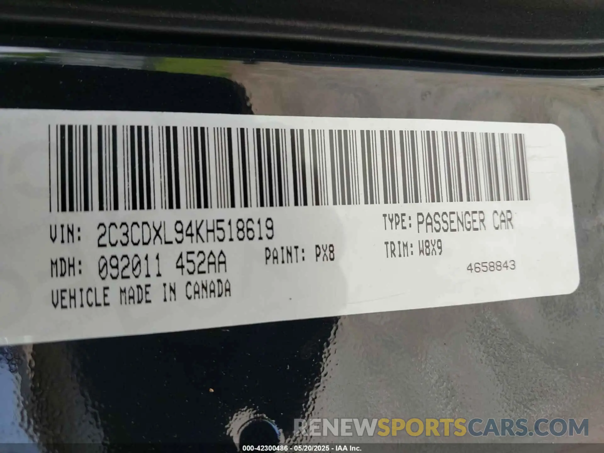 9 Photograph of a damaged car 2C3CDXL94KH518619 DODGE CHARGER 2019