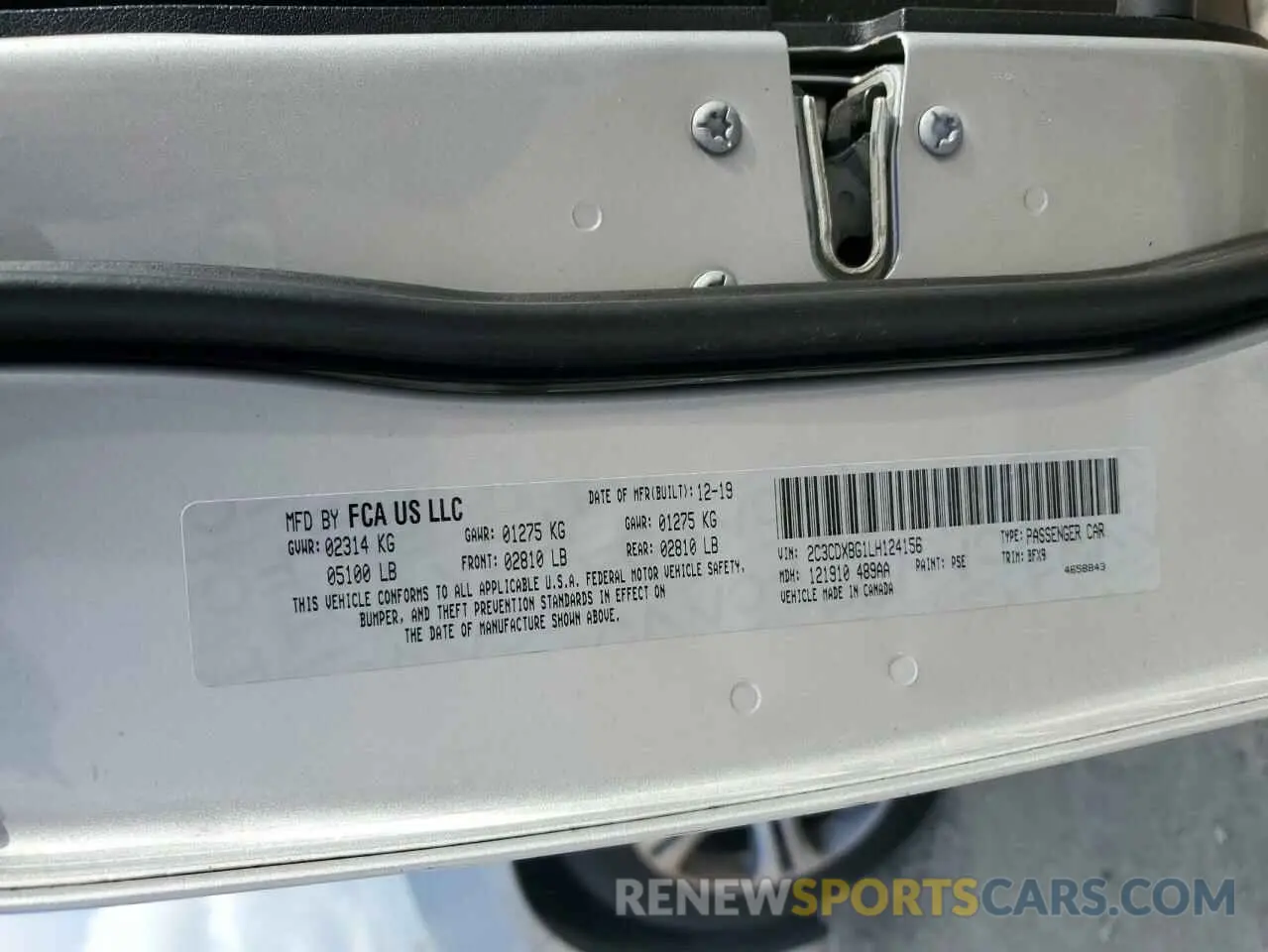 12 Photograph of a damaged car 2C3CDXBG1LH124156 DODGE CHARGER 2020