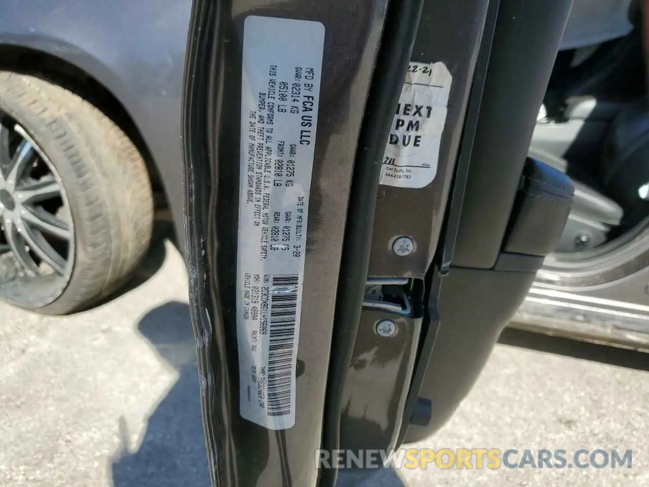 12 Photograph of a damaged car 2C3CDXBG1LH156069 DODGE CHARGER 2020