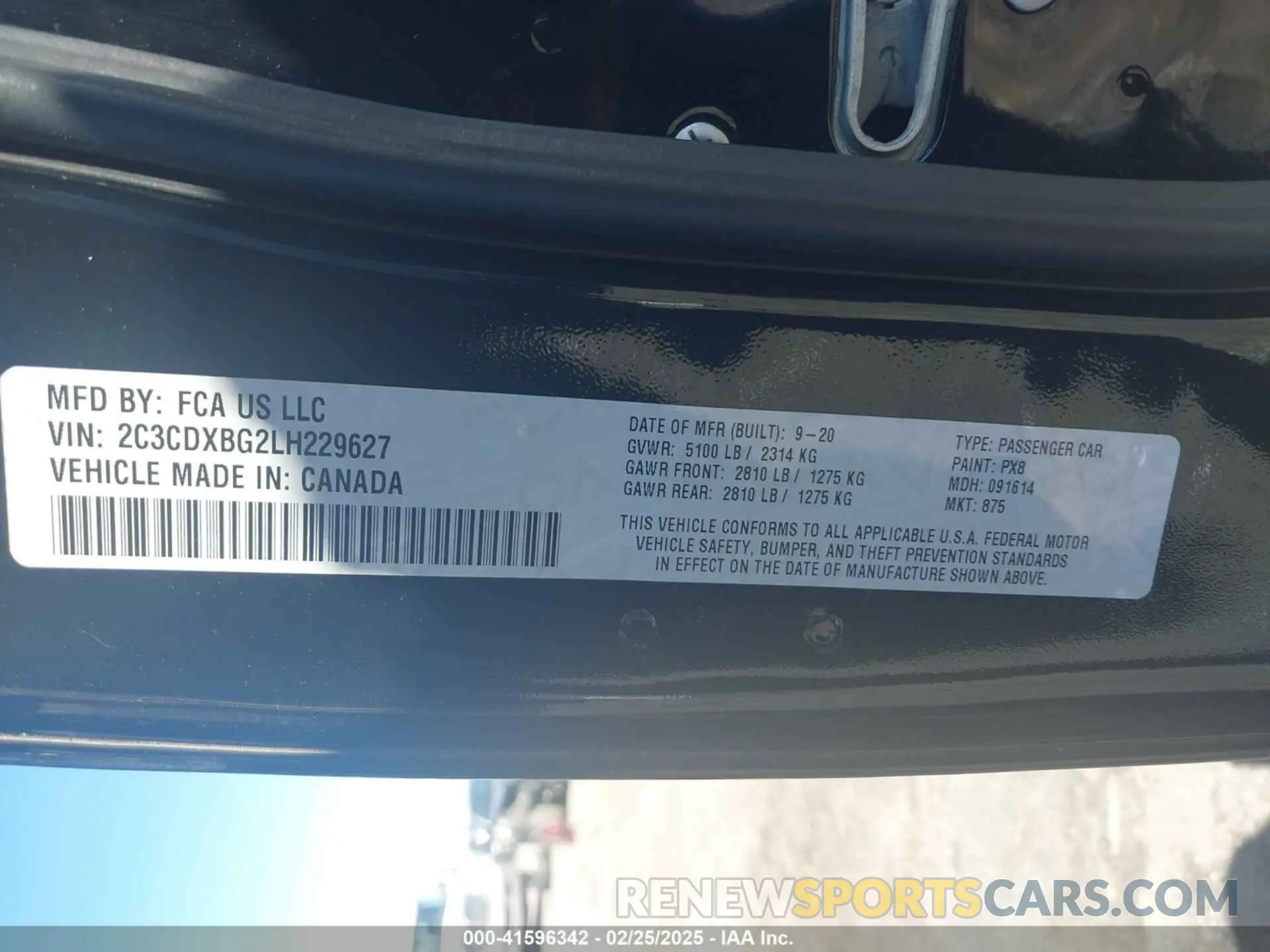 9 Photograph of a damaged car 2C3CDXBG2LH229627 DODGE CHARGER 2020